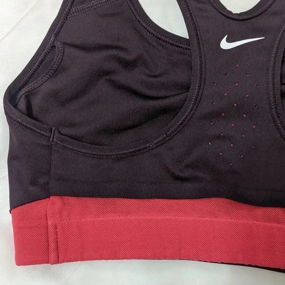 Nike 'Just Do It' Dri-fit Sports Bra, Color Maroon/Magenta Size XS